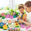 SUNBEAUTY Fairy Birthday Party Decorations Fairy First Centerpieces for Tables 3D Fairies Honeycomb Centerpieces with Rabbits Enchanted Party Table Topper for Spring Garden Woodland Forest Birthday(Flower)