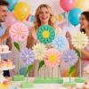 SUNBEAUTY Fairy Birthday Party Decorations Fairy First Centerpieces for Tables 3D Fairies Honeycomb Centerpieces with Rabbits Enchanted Party Table Topper for Spring Garden Woodland Forest Birthday(Pastel Daisy)