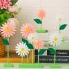 SUNBEAUTY Fairy Birthday Party Decorations Fairy First Centerpieces for Tables 3D Fairies Honeycomb Centerpieces with Rabbits Enchanted Party Table Topper for Spring Garden Woodland Forest Birthday(Pink White Daisy)