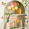 SUNBEAUTY Fairy Birthday Party Decorations Fairy First Centerpieces for Tables 3D Fairies Honeycomb Centerpieces with Rabbits Enchanted Party Table Topper for Spring Garden Woodland Forest Birthday(Pink Orange Daisy)