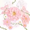 Paper Flower Decoration for Wall 3D Paper Butterfly Flower Bulletin Board Decor Pink White Artificial Flower Backdrop Wall Decor Green Leaves Vine for Classroom Office Spring Garden Tea Women Birthday(Pink  White Paper Flower)