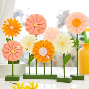 SUNBEAUTY Fairy Birthday Party Decorations Fairy First Centerpieces for Tables 3D Fairies Honeycomb Centerpieces with Rabbits Enchanted Party Table Topper for Spring Garden Woodland Forest Birthday(Pink Orange Daisy)