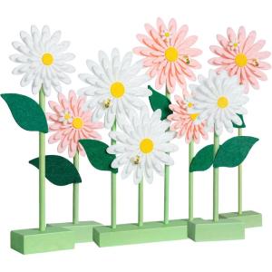 SUNBEAUTY Fairy Birthday Party Decorations Fairy First Centerpieces for Tables 3D Fairies Honeycomb Centerpieces with Rabbits Enchanted Party Table Topper for Spring Garden Woodland Forest Birthday(Pink White Daisy)