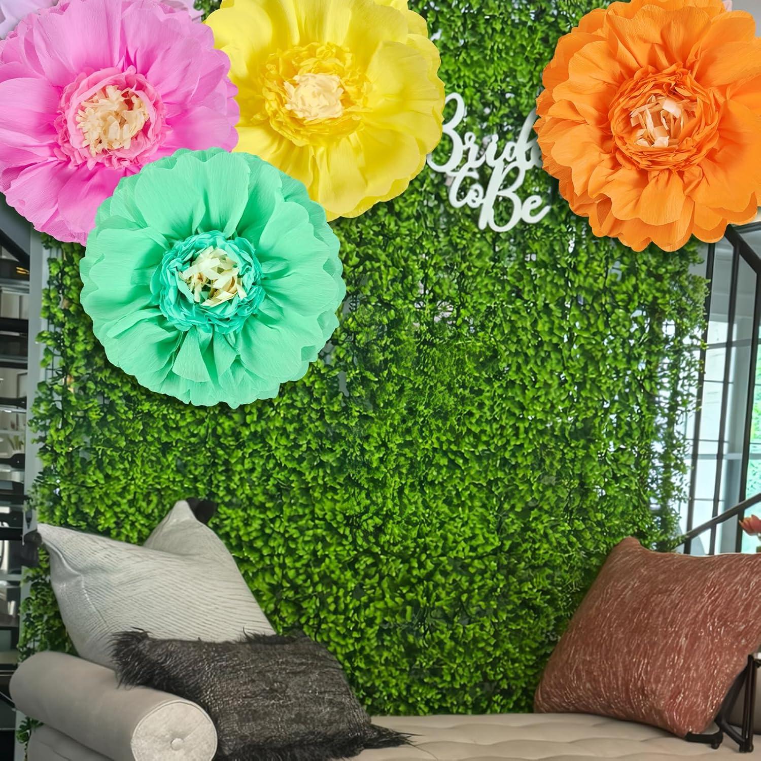 image:imageSUNBEAUTY 6 Pcs Large Boho Tissue Paper Flowers 12 Giant Crepe Paper Flowers Decorations for Birthday Mexican Fiesta Spring Wedding Flower Backdrop Baby Bridal Shower Carnival Party Wall DecorPastel