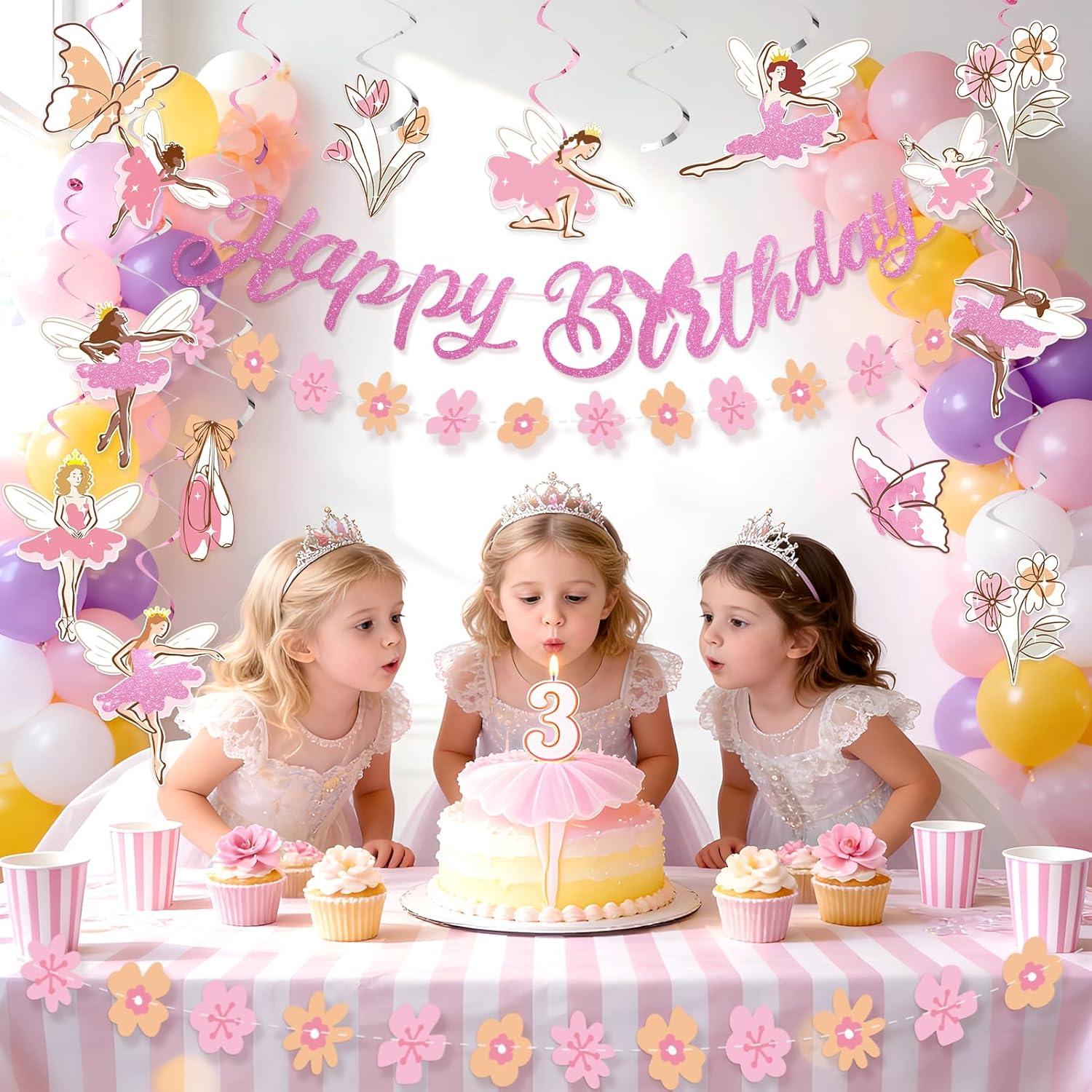 image:imageSUNBEAUTY Ballerina Birthday Party Decorations Pink Ballet Girls Happy Birthday Banners Ballet Themed Hanging Banner Flower Garland Wall Ceiling Decor for Girls Tutu Dance Party SuppliesBallerina Dancer Banner