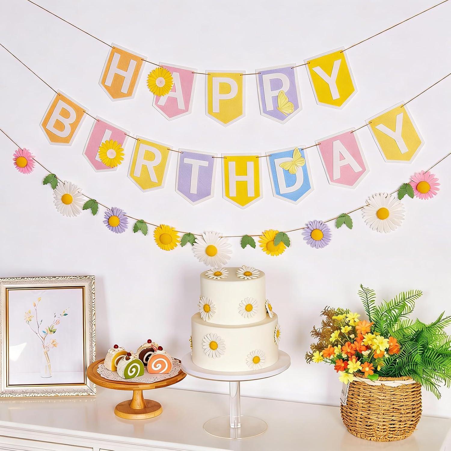 image:imageSUNBEAUTY Boy Baby Shower Decorations Welcome Baby Felt Banner Blue Boy Baby Bodysuit Banner with DIY Felt Balls Welcome Baby Sign for Gender Reveal Birthday Baby Shower Neutral Party Nursery DecorPastel Daisy