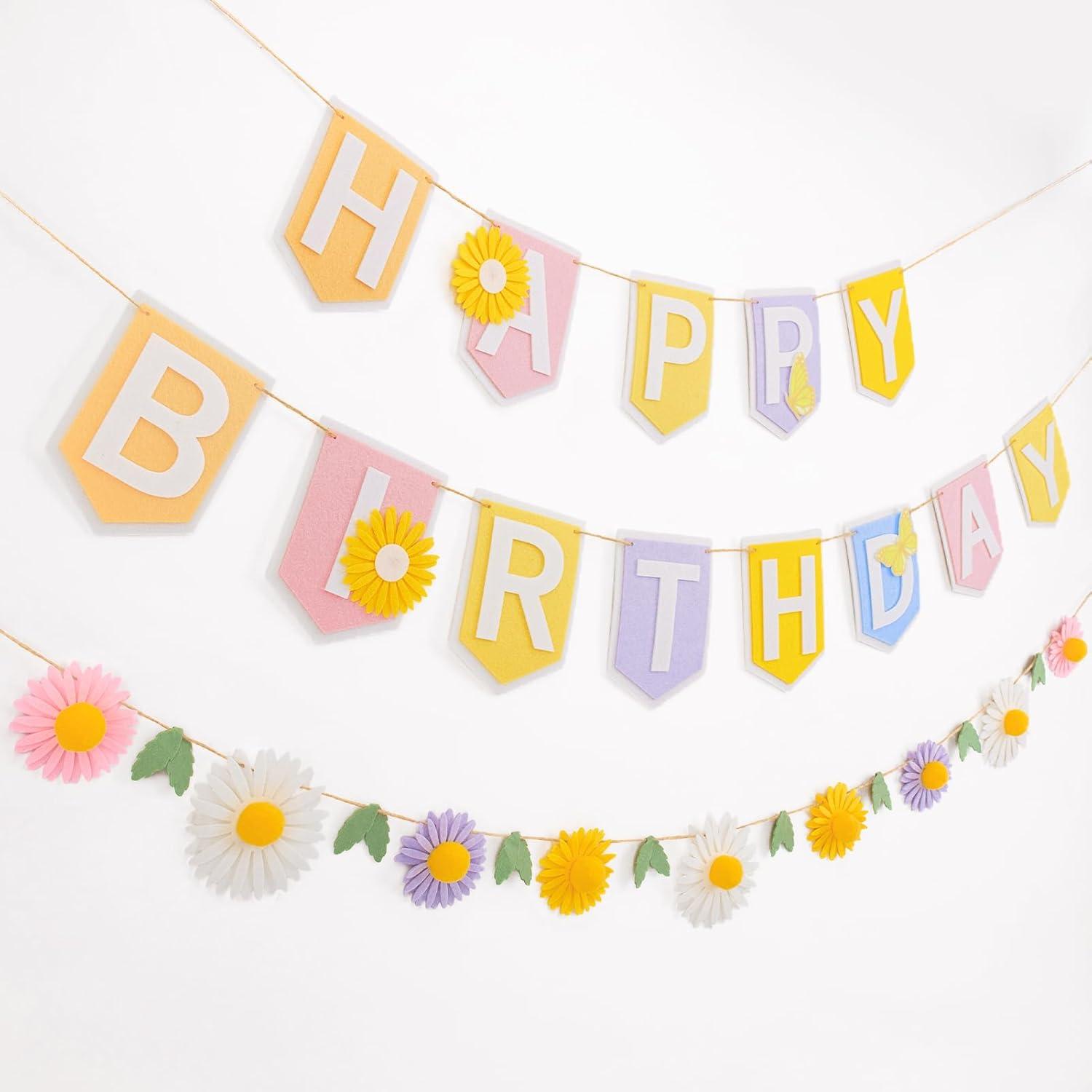 image:imageSUNBEAUTY Boy Baby Shower Decorations Welcome Baby Felt Banner Blue Boy Baby Bodysuit Banner with DIY Felt Balls Welcome Baby Sign for Gender Reveal Birthday Baby Shower Neutral Party Nursery DecorPastel Daisy