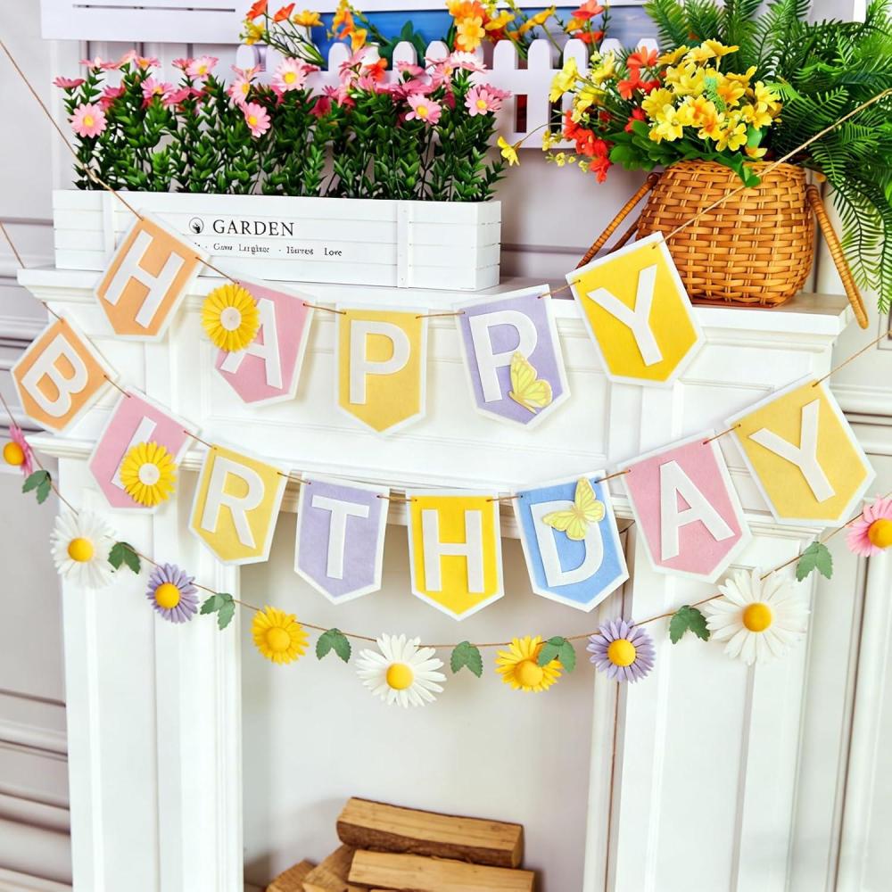 image:imageSUNBEAUTY Boy Baby Shower Decorations Welcome Baby Felt Banner Blue Boy Baby Bodysuit Banner with DIY Felt Balls Welcome Baby Sign for Gender Reveal Birthday Baby Shower Neutral Party Nursery DecorPastel Daisy