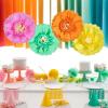 SUNBEAUTY 6 Pcs Large Boho Tissue Paper Flowers 12” Giant Crepe Paper Flowers Decorations for Birthday Mexican Fiesta Spring Wedding Flower Backdrop Baby Bridal Shower Carnival Party Wall Decor(Pastel)