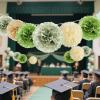 SUNBEAUTY 6 Pcs Large Boho Tissue Paper Flowers 12” Giant Crepe Paper Flowers Decorations for Birthday Mexican Fiesta Spring Wedding Flower Backdrop Baby Bridal Shower Carnival Party Wall Decor(Sage Green)