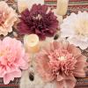 SUNBEAUTY 6 Pcs Large Boho Tissue Paper Flowers 12” Giant Crepe Paper Flowers Decorations for Birthday Mexican Fiesta Spring Wedding Flower Backdrop Baby Bridal Shower Carnival Party Wall Decor(Boho Paper Flowers 6pcs-12”)