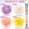 SUNBEAUTY 6 Pcs Large Boho Tissue Paper Flowers 12” Giant Crepe Paper Flowers Decorations for Birthday Mexican Fiesta Spring Wedding Flower Backdrop Baby Bridal Shower Carnival Party Wall Decor(Purple yellow pink cream White-20”)