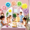 SUNBEAUTY 6 Pcs Large Boho Tissue Paper Flowers 12” Giant Crepe Paper Flowers Decorations for Birthday Mexican Fiesta Spring Wedding Flower Backdrop Baby Bridal Shower Carnival Party Wall Decor(A-Pastel)