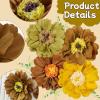 SUNBEAUTY 6 Pcs Large Boho Tissue Paper Flowers 12” Giant Crepe Paper Flowers Decorations for Birthday Mexican Fiesta Spring Wedding Flower Backdrop Baby Bridal Shower Carnival Party Wall Decor(Brown)