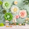 SUNBEAUTY 6 Pcs Large Boho Tissue Paper Flowers 12” Giant Crepe Paper Flowers Decorations for Birthday Mexican Fiesta Spring Wedding Flower Backdrop Baby Bridal Shower Carnival Party Wall Decor(Grayish green)