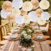 SUNBEAUTY 6 Pcs Large Boho Tissue Paper Flowers 12” Giant Crepe Paper Flowers Decorations for Birthday Mexican Fiesta Spring Wedding Flower Backdrop Baby Bridal Shower Carnival Party Wall Decor(Yellow Brown)