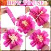 SUNBEAUTY 6 Pcs Large Boho Tissue Paper Flowers 12” Giant Crepe Paper Flowers Decorations for Birthday Mexican Fiesta Spring Wedding Flower Backdrop Baby Bridal Shower Carnival Party Wall Decor(A-Pink Orange)