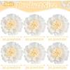 SUNBEAUTY 6 Pcs Large Boho Tissue Paper Flowers 12” Giant Crepe Paper Flowers Decorations for Birthday Mexican Fiesta Spring Wedding Flower Backdrop Baby Bridal Shower Carnival Party Wall Decor(A-White)