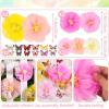 SUNBEAUTY 6 Pcs Large Boho Tissue Paper Flowers 12” Giant Crepe Paper Flowers Decorations for Birthday Mexican Fiesta Spring Wedding Flower Backdrop Baby Bridal Shower Carnival Party Wall Decor(Pink Yellow Paper Flower With Butterfly)