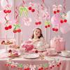 SUNBEAUTY Ballerina Birthday Party Decorations Pink Ballet Girls Happy Birthday Banners Ballet Themed Hanging Banner Flower Garland Wall Ceiling Decor for Girls Tutu Dance Party Supplies(Cherry Pink)