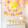 SUNBEAUTY Ballerina Birthday Party Decorations Pink Ballet Girls Happy Birthday Banners Ballet Themed Hanging Banner Flower Garland Wall Ceiling Decor for Girls Tutu Dance Party Supplies(Daisy)
