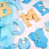 SUNBEAUTY Boy Baby Shower Decorations Welcome Baby Felt Banner Blue Boy Baby Bodysuit Banner with DIY Felt Balls Welcome Baby Sign for Gender Reveal Birthday Baby Shower Neutral Party Nursery Decor(Blue Baby Shower)