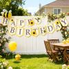SUNBEAUTY Boy Baby Shower Decorations Welcome Baby Felt Banner Blue Boy Baby Bodysuit Banner with DIY Felt Balls Welcome Baby Sign for Gender Reveal Birthday Baby Shower Neutral Party Nursery Decor(Yellow-Sunflower Bee)