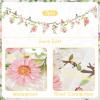 SUNBEAUTY Wildflower Banner 2 Pcs Garden Party Flower Spring Summer Reusable Waterproof Garland 9.8FT for Enchanted Garden Woodland Tropical Wedding Baby Shower Birthday Tea Supplies Girl Decorations(Pet Flowers – Pink)