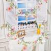 SUNBEAUTY Wildflower Banner 2 Pcs Garden Party Flower Spring Summer Reusable Waterproof Garland 9.8FT for Enchanted Garden Woodland Tropical Wedding Baby Shower Birthday Tea Supplies Girl Decorations(Pet Flowers – Pink)
