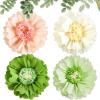SUNBEAUTY 6 Pcs Large Boho Tissue Paper Flowers 12” Giant Crepe Paper Flowers Decorations for Birthday Mexican Fiesta Spring Wedding Flower Backdrop Baby Bridal Shower Carnival Party Wall Decor(Grayish green)