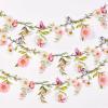 SUNBEAUTY Wildflower Banner 2 Pcs Garden Party Flower Spring Summer Reusable Waterproof Garland 9.8FT for Enchanted Garden Woodland Tropical Wedding Baby Shower Birthday Tea Supplies Girl Decorations(Pet Flowers – Pink)