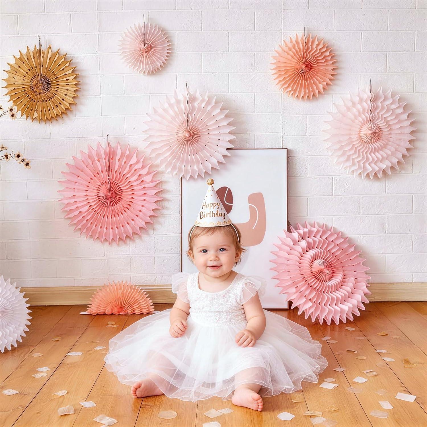 image:imageSUNBEAUTY14PCS Pastel Paper Fans Party Decoration Paper Flowers Decorations for Wall Hanging Paper Flowers Floral Backdrop Flower Garland for Birthday Baby Shower Spring Decor Classroom DecorationsMacarons 11