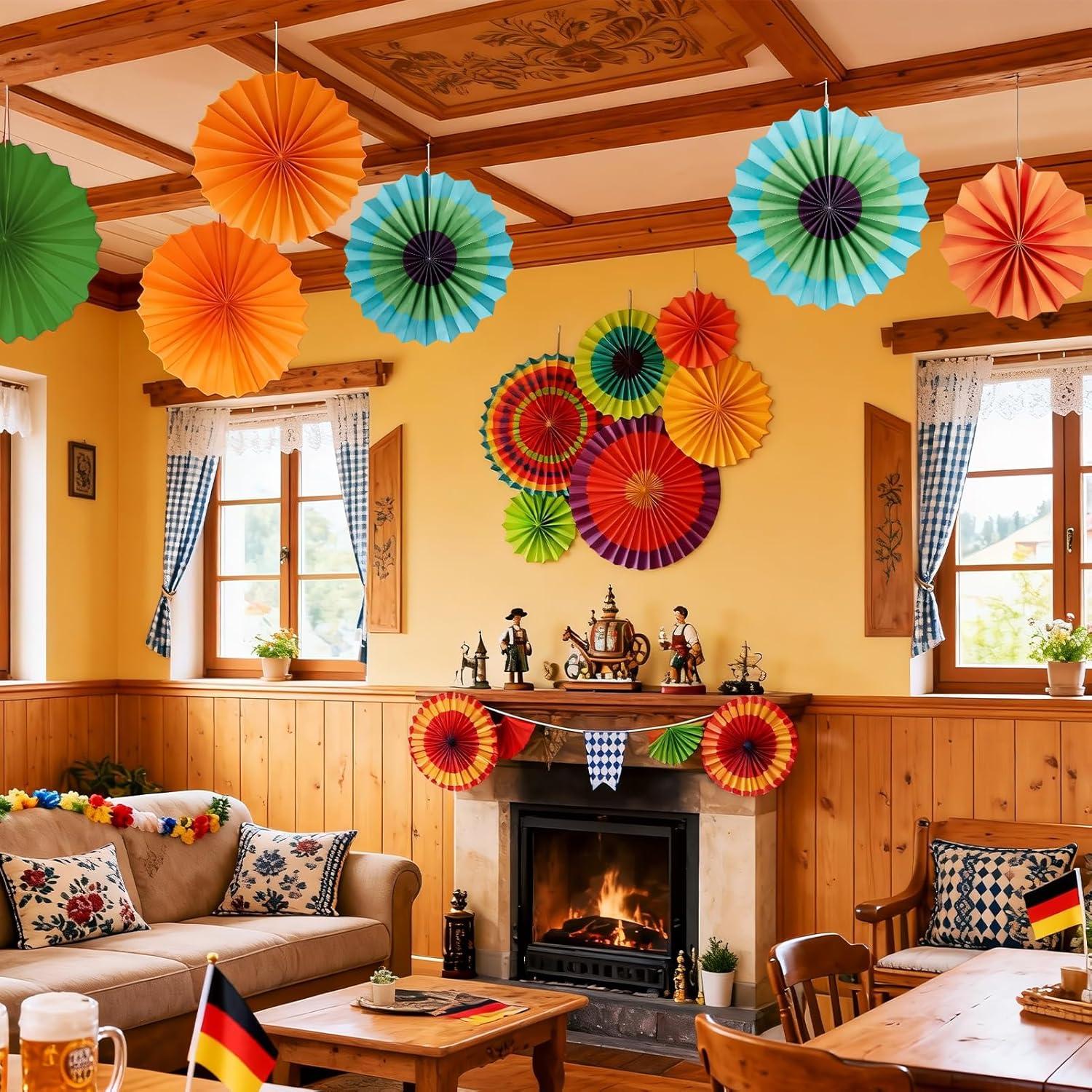 image:imageSUNBEAUTY14PCS Pastel Paper Fans Party Decoration Paper Flowers Decorations for Wall Hanging Paper Flowers Floral Backdrop Flower Garland for Birthday Baby Shower Spring Decor Classroom DecorationsCarnival Circus