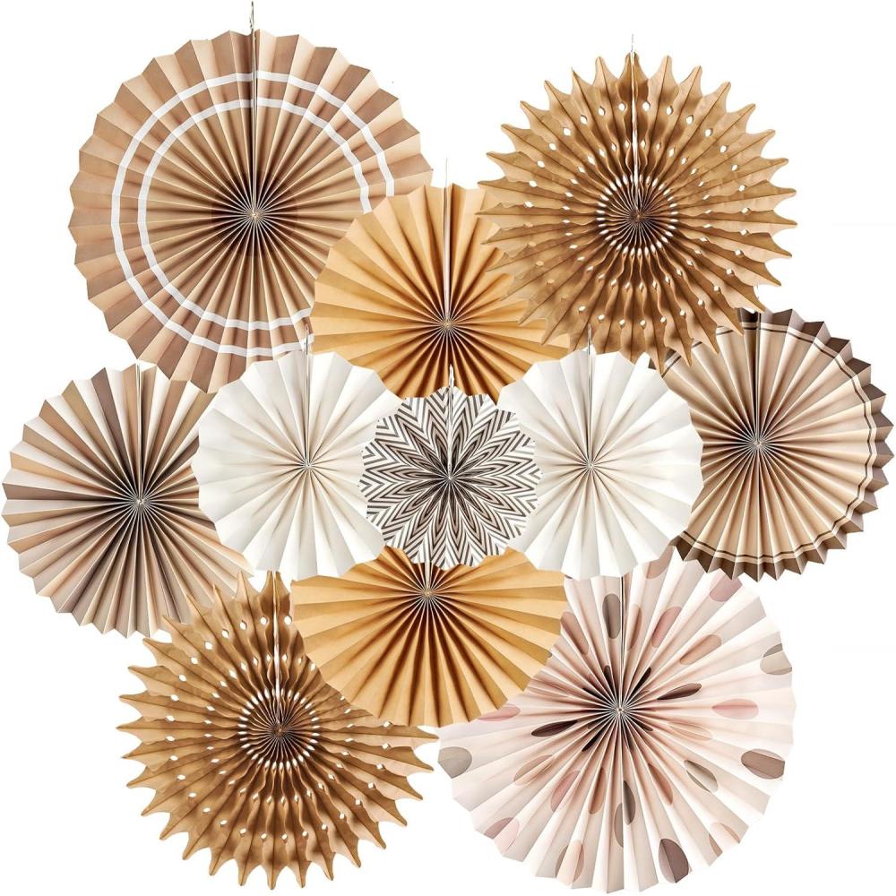 image:imageSUNBEAUTY14PCS Pastel Paper Fans Party Decoration Paper Flowers Decorations for Wall Hanging Paper Flowers Floral Backdrop Flower Garland for Birthday Baby Shower Spring Decor Classroom DecorationsRustic