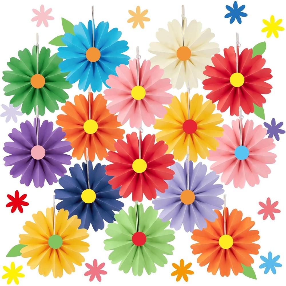 image:imageSUNBEAUTY14PCS Pastel Paper Fans Party Decoration Paper Flowers Decorations for Wall Hanging Paper Flowers Floral Backdrop Flower Garland for Birthday Baby Shower Spring Decor Classroom DecorationsMini multicolor15