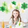 SUNBEAUTY Hanging Paper Fans Colorful Daisy Party Decoration Set Paper Flower Decorations for Wall Paper Fans Reusable Flower Wall Decor for Birthday Fiesta Mexican Party Babyshower Mothers Day(Green Flower)