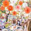 SUNBEAUTY Hanging Paper Fans Colorful Daisy Party Decoration Set Paper Flower Decorations for Wall Paper Fans Reusable Flower Wall Decor for Birthday Fiesta Mexican Party Babyshower Mothers Day(Orange Flowers)