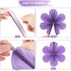 SUNBEAUTY Hanging Paper Fans Colorful Daisy Party Decoration Set Paper Flower Decorations for Wall Paper Fans Reusable Flower Wall Decor for Birthday Fiesta Mexican Party Babyshower Mothers Day(Pink Purple)