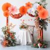SUNBEAUTY Hanging Paper Fans Colorful Daisy Party Decoration Set Paper Flower Decorations for Wall Paper Fans Reusable Flower Wall Decor for Birthday Fiesta Mexican Party Babyshower Mothers Day(Orange Flowers)