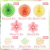 SUNBEAUTY Hanging Paper Fans Colorful Daisy Party Decoration Set Paper Flower Decorations for Wall Paper Fans Reusable Flower Wall Decor for Birthday Fiesta Mexican Party Babyshower Mothers Day(Hdzs-pink Flower)
