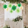 SUNBEAUTY Hanging Paper Fans Colorful Daisy Party Decoration Set Paper Flower Decorations for Wall Paper Fans Reusable Flower Wall Decor for Birthday Fiesta Mexican Party Babyshower Mothers Day(Green Flower)