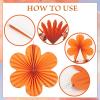 SUNBEAUTY Hanging Paper Fans Colorful Daisy Party Decoration Set Paper Flower Decorations for Wall Paper Fans Reusable Flower Wall Decor for Birthday Fiesta Mexican Party Babyshower Mothers Day(Pink Orange)