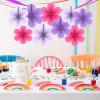 SUNBEAUTY Hanging Paper Fans Colorful Daisy Party Decoration Set Paper Flower Decorations for Wall Paper Fans Reusable Flower Wall Decor for Birthday Fiesta Mexican Party Babyshower Mothers Day(Pink Purple)