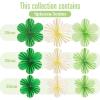 SUNBEAUTY Hanging Paper Fans Colorful Daisy Party Decoration Set Paper Flower Decorations for Wall Paper Fans Reusable Flower Wall Decor for Birthday Fiesta Mexican Party Babyshower Mothers Day(Green Flower)