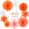 SUNBEAUTY Hanging Paper Fans Colorful Daisy Party Decoration Set Paper Flower Decorations for Wall Paper Fans Reusable Flower Wall Decor for Birthday Fiesta Mexican Party Babyshower Mothers Day(Orange Flowers)