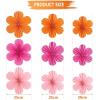 SUNBEAUTY Hanging Paper Fans Colorful Daisy Party Decoration Set Paper Flower Decorations for Wall Paper Fans Reusable Flower Wall Decor for Birthday Fiesta Mexican Party Babyshower Mothers Day(Hot Pink Orange)