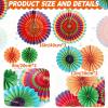 SUNBEAUTY14PCS Pastel Paper Fans Party Decoration Paper Flowers Decorations for Wall Hanging Paper Flowers Floral Backdrop Flower Garland for Birthday Baby Shower Spring Decor Classroom Decorations(Carnival Circus)