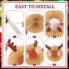 SUNBEAUTY14PCS Pastel Paper Fans Party Decoration Paper Flowers Decorations for Wall Hanging Paper Flowers Floral Backdrop Flower Garland for Birthday Baby Shower Spring Decor Classroom Decorations(Snowman Elk)