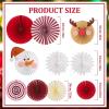 SUNBEAUTY14PCS Pastel Paper Fans Party Decoration Paper Flowers Decorations for Wall Hanging Paper Flowers Floral Backdrop Flower Garland for Birthday Baby Shower Spring Decor Classroom Decorations(Snowman Elk)