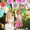 SUNBEAUTY14PCS Pastel Paper Fans Party Decoration Paper Flowers Decorations for Wall Hanging Paper Flowers Floral Backdrop Flower Garland for Birthday Baby Shower Spring Decor Classroom Decorations(Tea Party)